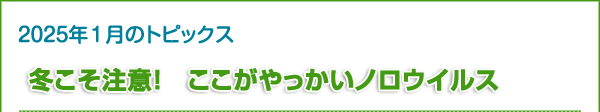 冬こそ注意！　ここがやっかいノロウイルス