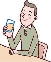 イラスト：飲酒する男性