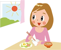 グラフ：朝ごはんと女性