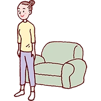 イラスト：足を肩幅に立つ