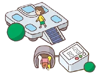 イラスト:体重計・血圧計