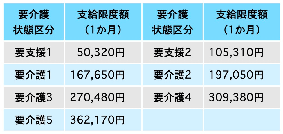 各サービスタイプの最大制限。